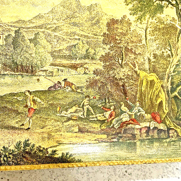 Vintage Italian Florentine Wooden Box Gilded Gold Green Red Wood Storage Case - Picture 3 of 12